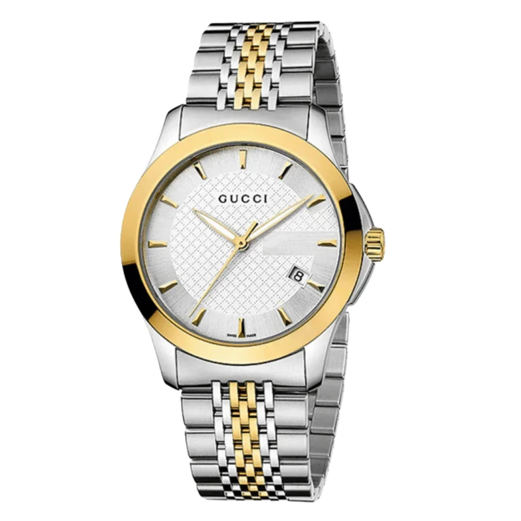 Gucci G Timeless Two-tone Stainless Steel Silver Dial Quartz Watch for Gents