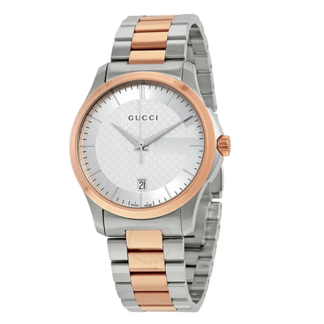 Gucci Le Marche Des Merveilles Bee Motif Two-tone Nato Strap Green Dial Quartz Unisex Watch