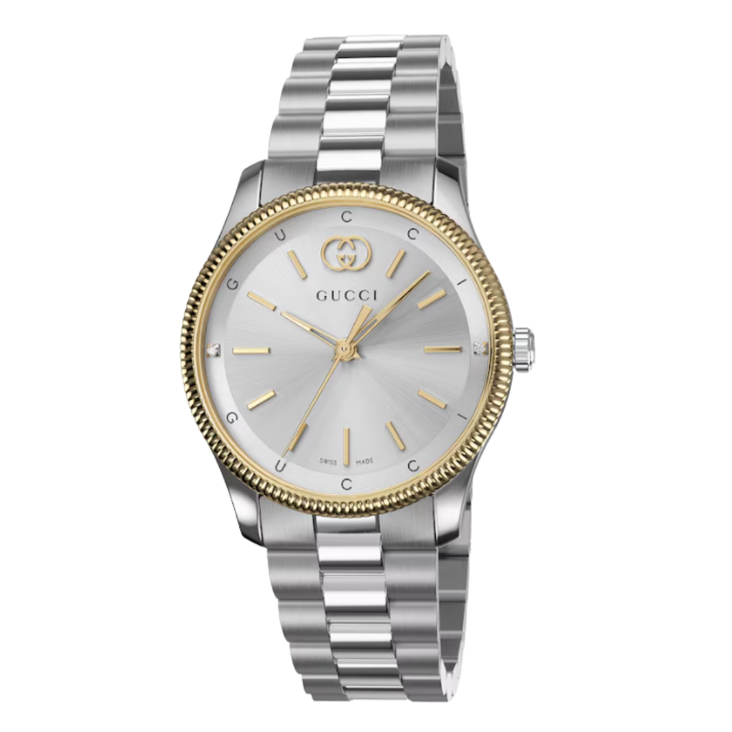 Gucci G-Timeless Two-Tone Stainless Steel Mother of Pearl Dial YA126536
