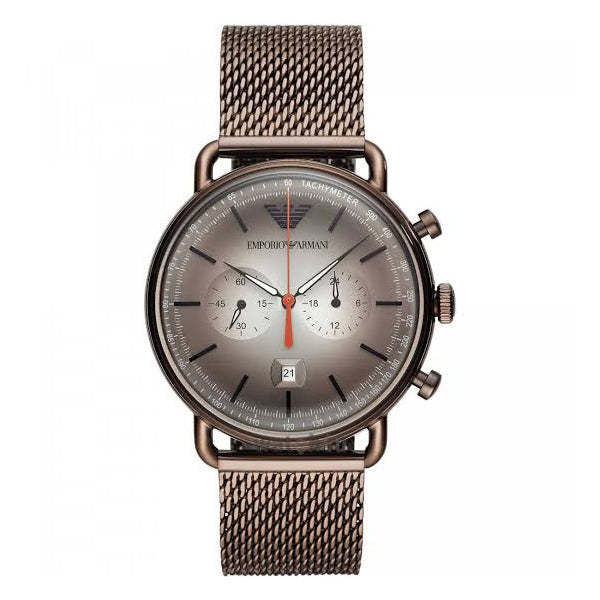 Emporio Armani Silver Stainless Steel Blue Dial